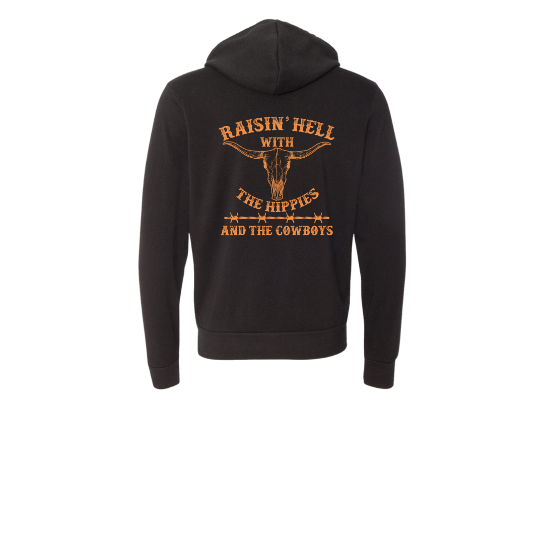 Raisin Hell With Hippies And The Cowboys Hoodies